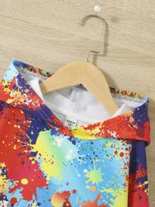 SHEIN Áo nỉ in hình giọt nước bắn tung tóe dành cho bé gái - Nhiều màu - Xem 3