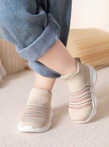 1pair Solid Color Fashionable Unisex Flat Sneakers, Suitable For Spring And Summer - Mustard Yellow - View 4