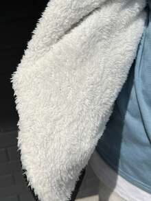 SHEIN 男大童字母和卡通圖案保暖夾克 - 黑色 - 查看 4