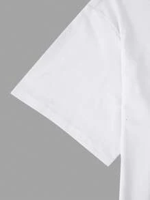 Manfinity Hypemode Nam Lỏng lẻo phù hợp Đồ họa Chữ cái Áo thun Thả vai - trắng - Xem 4