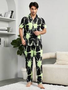 男士圖案印花睡衣套裝