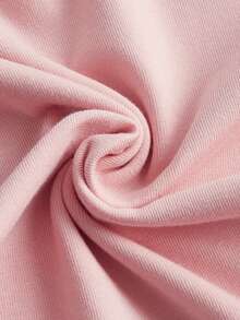 SHEIN Maternidad Camiseta con estampado de dibujos animados fruncido lateral - Rosa Pálido - Ver 4