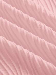 SHEIN MOD Mock Neck Bell Sleeve Crop Tee - Baby Pink - View 4