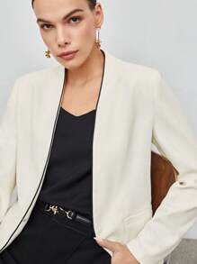 BizChic 拼接邊開門襟西裝外套