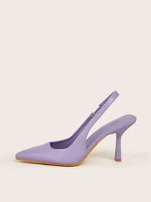 Pointed Toe Dây đeo mắt cá chân Gót nhọn Với Gầy Cao gót Và Mở Giày cao gót - Màu tím - Xem 3