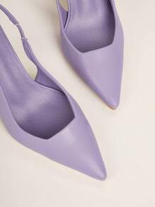 Pointed Toe Dây đeo mắt cá chân Gót nhọn Với Gầy Cao gót Và Mở Giày cao gót - Màu tím - Xem 4