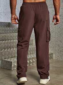 Manfinity Hypemode Men Flap Pocket Side Cargo Trousers - Brown - View 2
