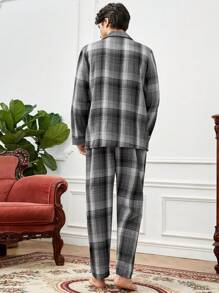 Bộ PJ in kẻ sọc / Bộ đồ ngủ cho nam - Xám - Xem 2