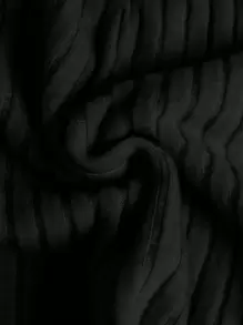 SHEIN Girlism 青少年女孩纯色罗纹吊带背心，适合夏季 - 黑色 - 查看 4