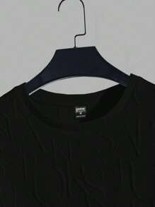 Manfinity VCAY Men Solid Tee & Drawstring Waist Shorts Summer Outfit - Black - View 3