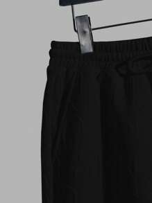 Manfinity VCAY Men Solid Tee & Drawstring Waist Shorts Summer Outfit - Black - View 4