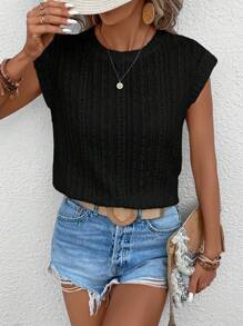 SHEIN LUNE Solid Batwing Sleeve Tee