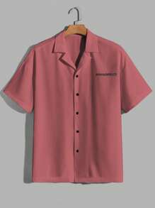 Manfinity Men's Loose Fit Letter Graphic Shirt (Without T-Shirt) - Pink - View 2