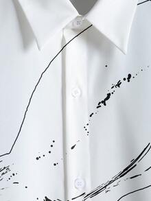 鈕扣動物男士襯衫 - 白色 - 查看 5