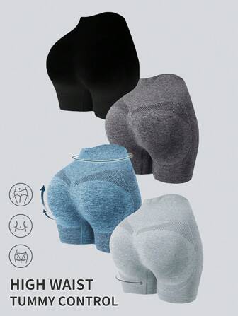 4 piezas Shorts deportivos transpirable de moldeador cadera