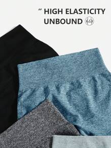 Easithlete 4pcs Breathable Scrunch Butt Sports Shorts - Multicolor - View 3