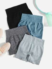 Easithlete 4pcs Breathable Scrunch Butt Sports Shorts - Multicolor - View 4