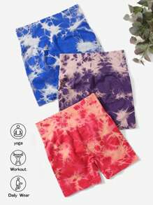 Yoga Trendy Quần Shorts Thể thao Nữ Xù Cà vạt nhuộm - Nhiều màu - Xem 3