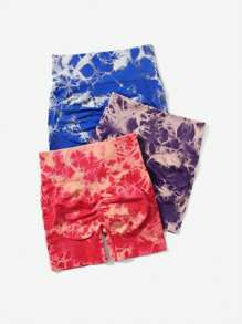 Yoga Trendy Quần Shorts Thể thao Nữ Xù Cà vạt nhuộm - Nhiều màu - Xem 4