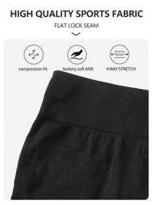 Yoga Trendy 3入組透氣柔軟漸層寬腰帶運動短褲 - 彩色 - 查看 5