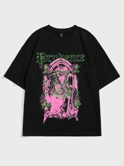 Guys Letter & Skeleton Graphic Tee