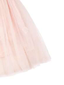 Young Girl Floral Embroidery Mesh Overlay Dress - Multicolor - View 3