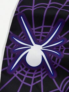 ROMWE MEN Goth Các bạn Vượt qua Mạng nhện Đồ họa Eo dây rút Quần - Nhiều màu - Xem 4