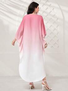 Al Najma 漸層蝙蝠袖土耳其長袍 - 粉色 - 查看 2