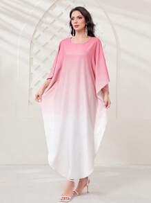 Al Najma 漸層蝙蝠袖土耳其長袍 - 粉色 - 查看 6