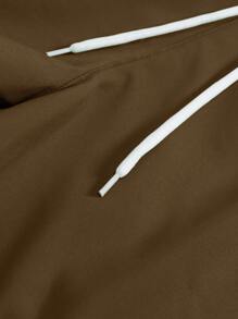 Manfinity Hypemode Nam Eo dây rút Chất rắn Quần short - Cà phê nâu - Xem 6