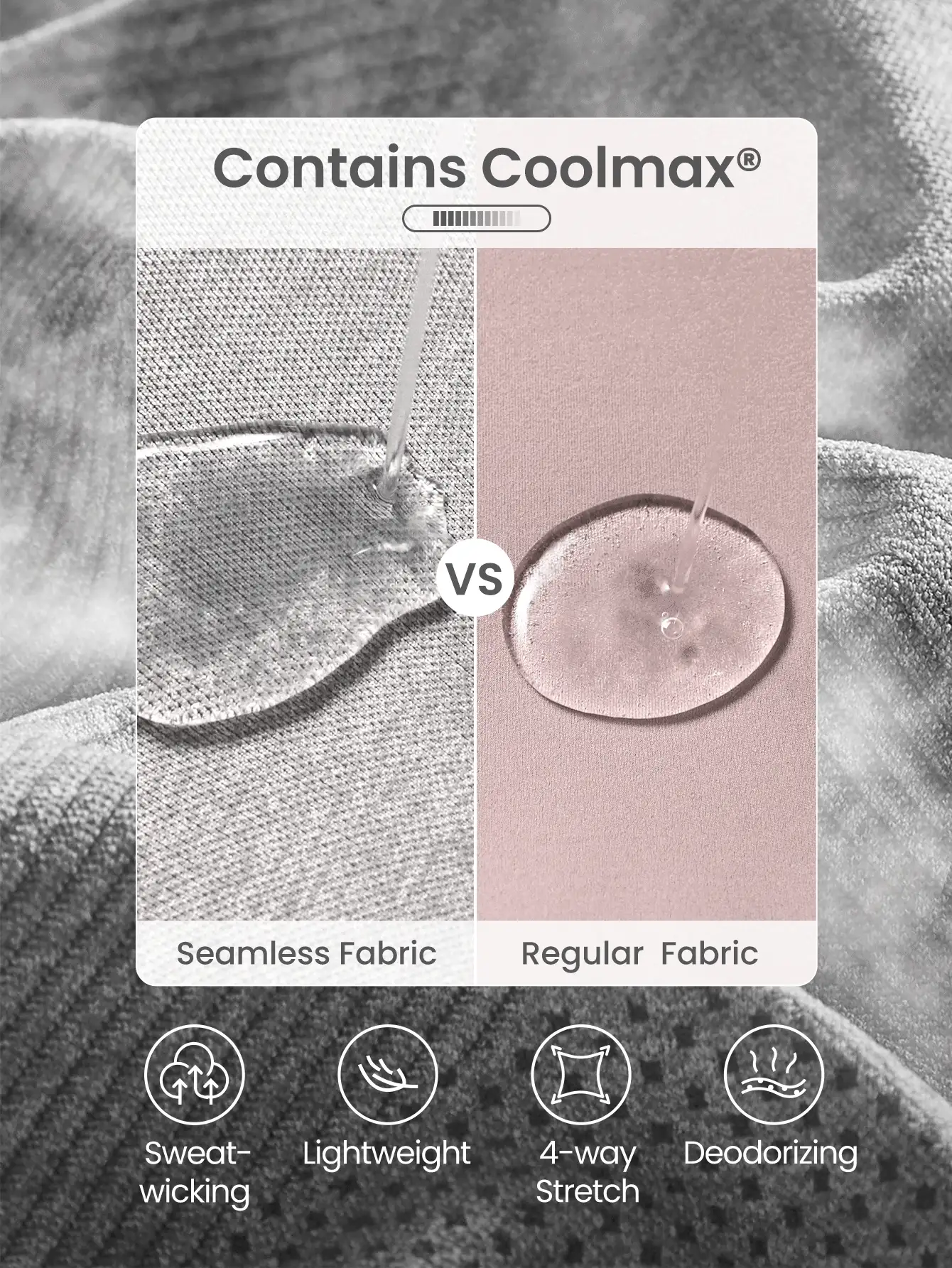 GLOWMODE Liền mạch Tập thể dục Áo sơ mi Thon gọn Ngắn tay Thể thao Nhanh khô Thoáng khí Phòng thể dục Điền kinh - Xám - Xem 3