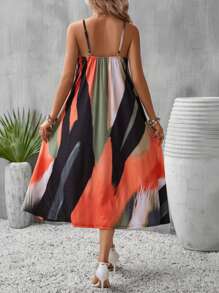 SHEIN VCAY Vestido de tirantes de color combinado - Multicolor - Ver 2