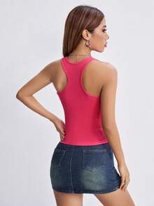 Graphic Print Tank Top - Pink - View 2