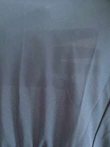 Talla grande Blusa peplum con encaje en contraste - Azul Marino - Ver 3