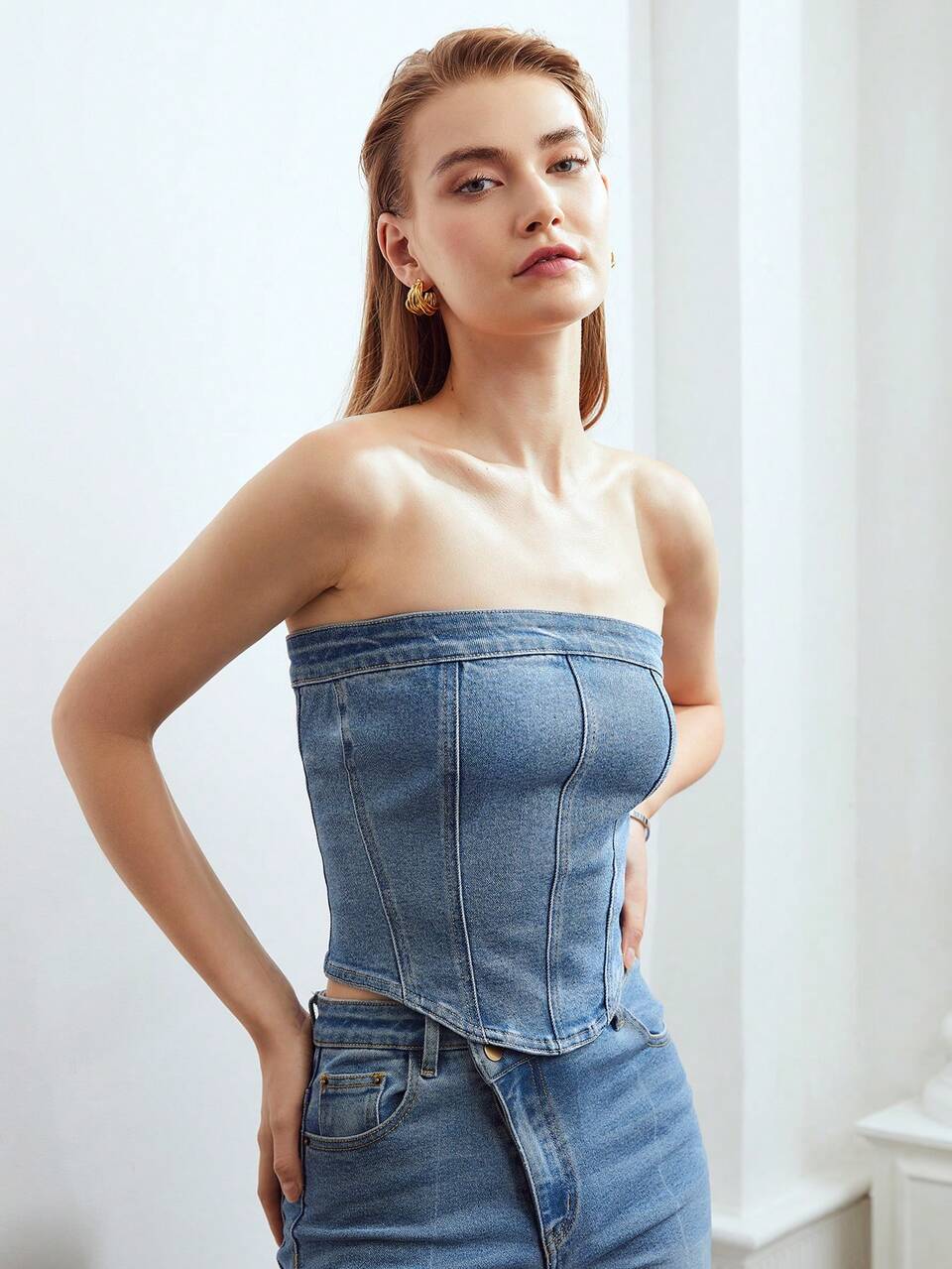 MOTF DENIM TUBE TOP