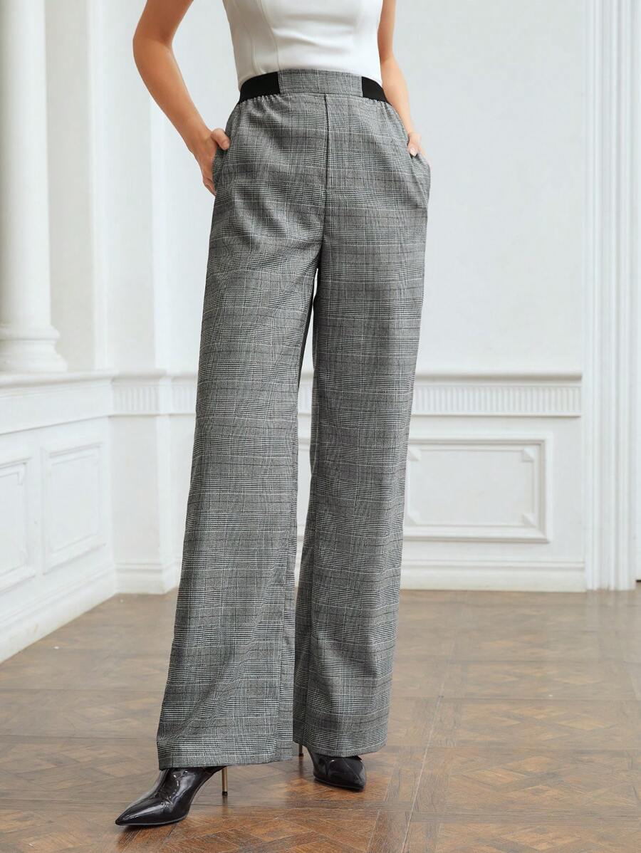 MOTF PREMIUM Kẻ sọc Eo đàn hồi Quần