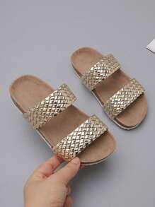 儿童时尚夏季沙滩拖鞋 - 金色 - 查看 2