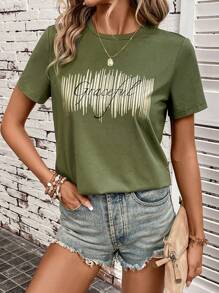 SHEIN LUNE Letter Graphic Tee