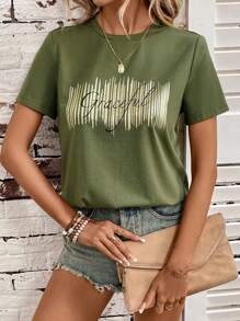 SHEIN LUNE Letter Graphic Tee
