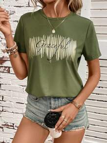 SHEIN LUNE Letter Graphic Tee