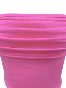 Solid Ruched Tank Top - Pink - View 5