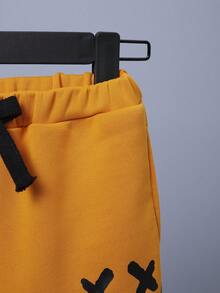 SHEIN 男大童休閒圖案撞色連帽衫和長褲套裝 - 彩色 - 查看 8