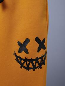 SHEIN 男大童休閒圖案撞色連帽衫和長褲套裝 - 彩色 - 查看 9