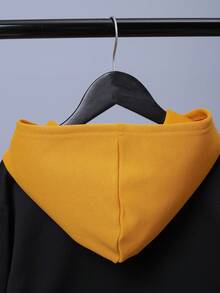 SHEIN 男大童休閒圖案撞色連帽衫和長褲套裝 - 彩色 - 查看 11