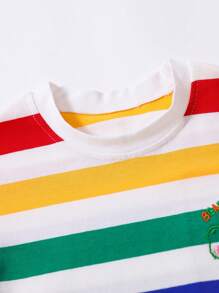 男小童塊狀條紋&卡通圖案T恤