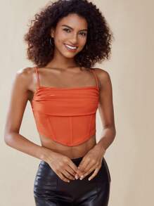 SHEIN Privé 素色頭巾下擺七分吊帶背心上衣