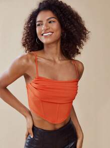 SHEIN Privé 素色頭巾下擺七分吊帶背心上衣