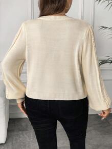 Celure Talla grande Jersey de punto de malla de manga farol