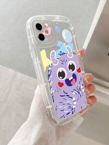 卡通怪物圖案透明手機殼 - 無色 - 查看 5