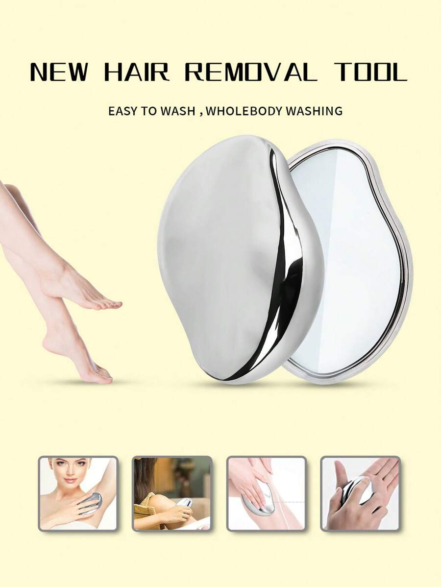 Crystal Hair Eraser Painless Hair Remover,1Pc White Painless Hair Removal Tool Skin Exfoliator Removal Tool Hair Remover Skin Exfoliator Tool Apply To Any Part Of Body - Silver - View 1